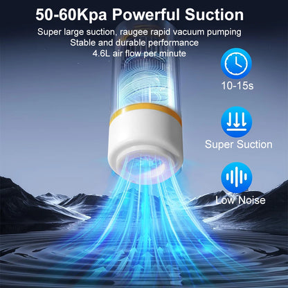 Electric Air Pump Vacuum Sealer Pump Rechargeable Automatic Sealing Machine with Reusable Vacuum Sealer Bags Food Packaging Bag