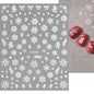1sheet 3D White Snowflakes Nail Stickers for Christmas Winter Snow Flower Self-adhesive Nail Art Decals DIY Manicure Decorations