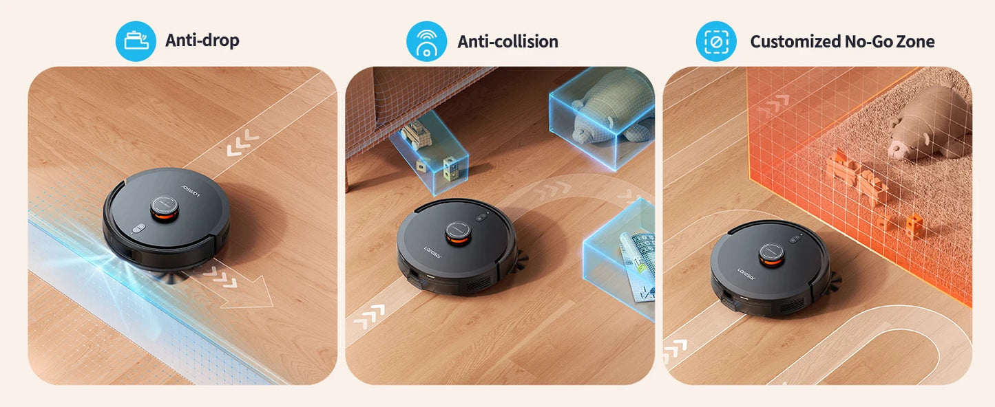 Laresar L20 Robot Vacuum Cleaner 5000Pa Smart LDS Navigation Self-emptying Station APP Control Home Floor Mopping Carpet Clean