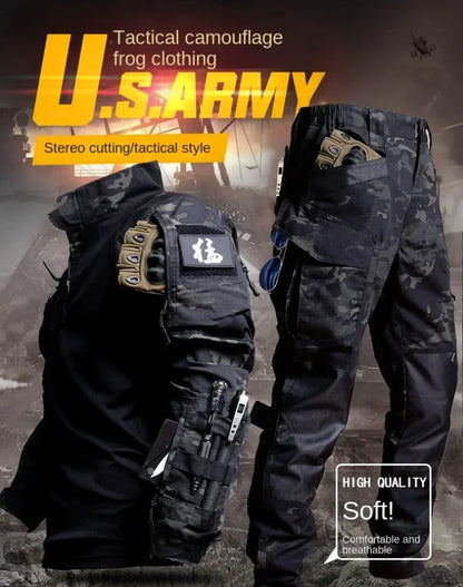 Tactical Frog Suit Men Airsoft Clothes Hunting Paintball Military Sets Assault Shirts Special Forces Outdoor Uniform Pants