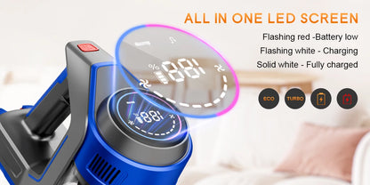 Honki 78KPA Cordless Vacuum Cleaner with LED High Power Strong Suction Wet and Dry Handheld Vacuum Cleaner for Pet Hair Carpet