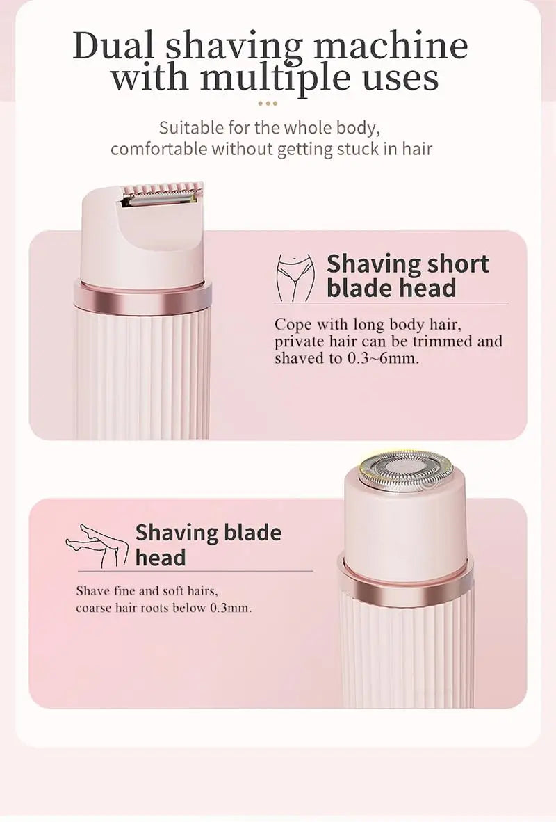 Electric Razor for Women Bikini Underarm Lady Facial Razor Waterproof Double Head Hair Removal Epilator Electric Female Trimmer