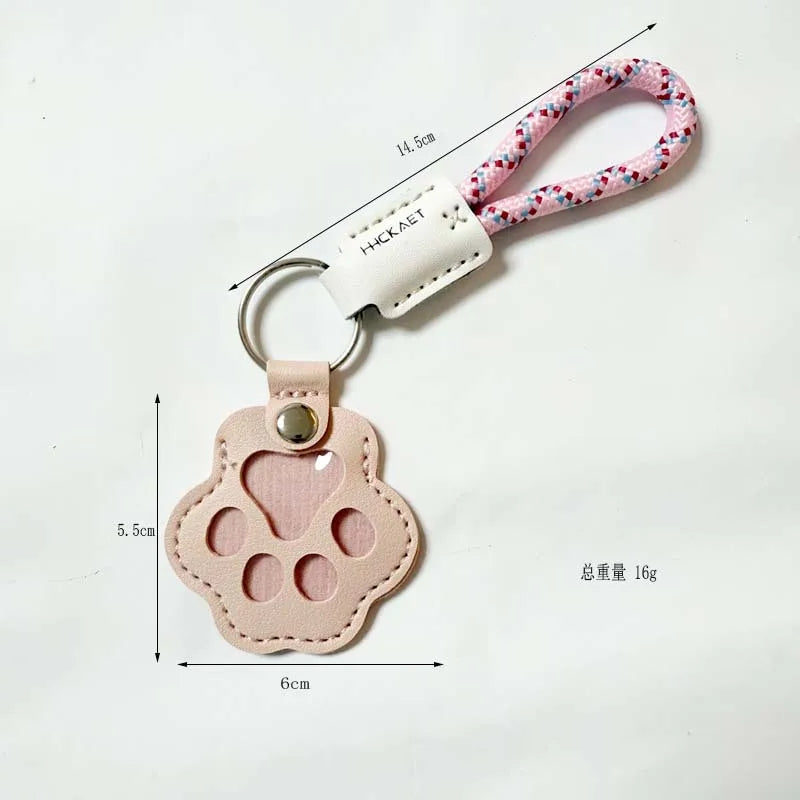 S9 Dual Pack Pet Hair Storage Keychains, Cute Paw Shape Leather Keyring, Furry Friend Memory Fur Keepsake for Pet Owners