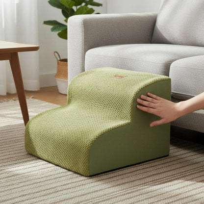 Pet Stair Ramp Washable Dog Ramp and Stairs Foam Pet Stairs Detachable Cover Sturdy for Sofa