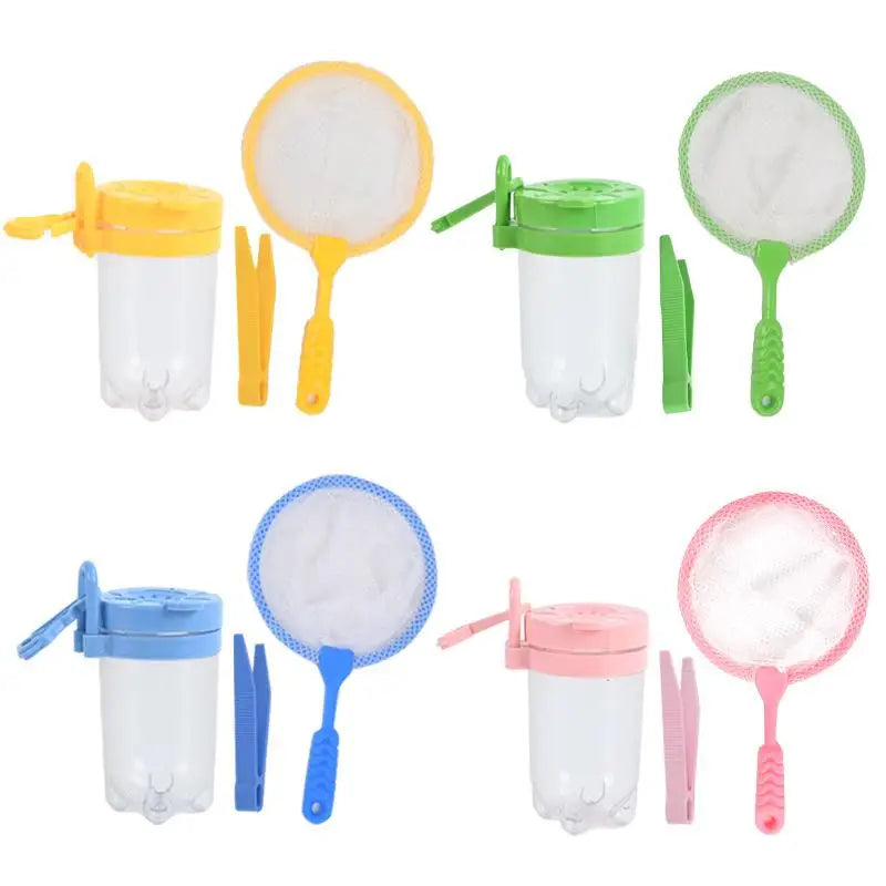 1Set Natural Exploration Tool Insects Observation Jar Feeding Box Capture Net Insects Catching Tweezers For Male & Female