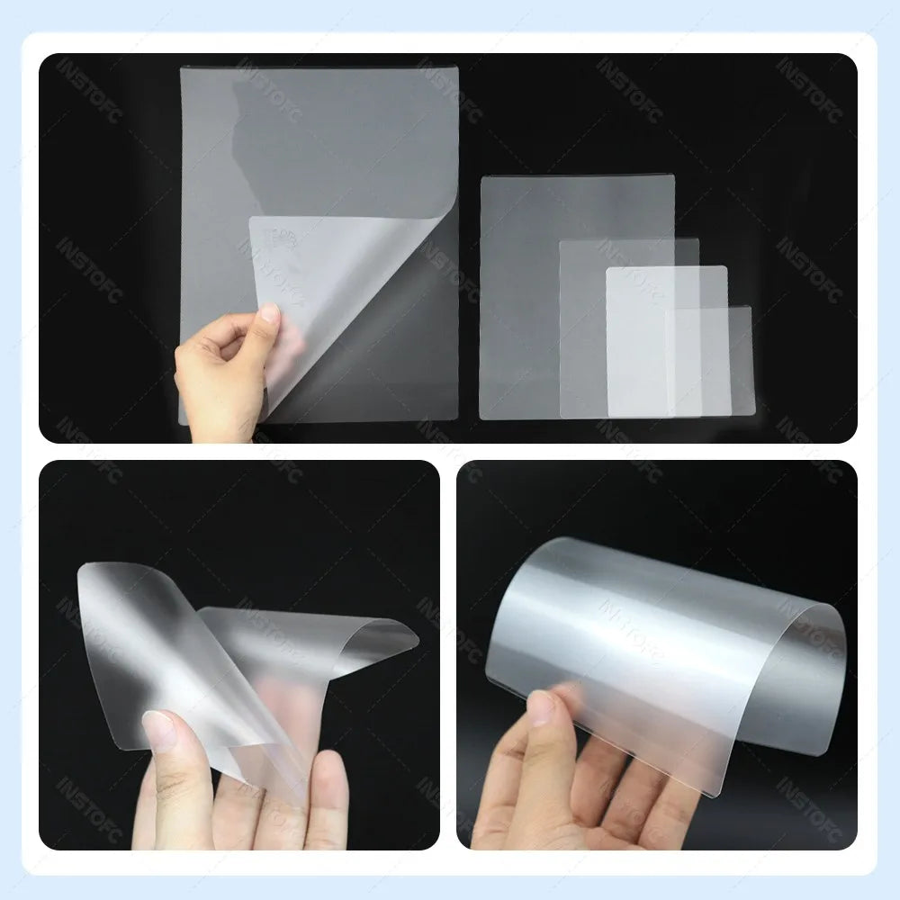 A4 Laminator Accessories 50pcs Laminating Film Pouch Lightweight Paper Cutter Binder Ring,Hole Corner Puncher, for Photo/File