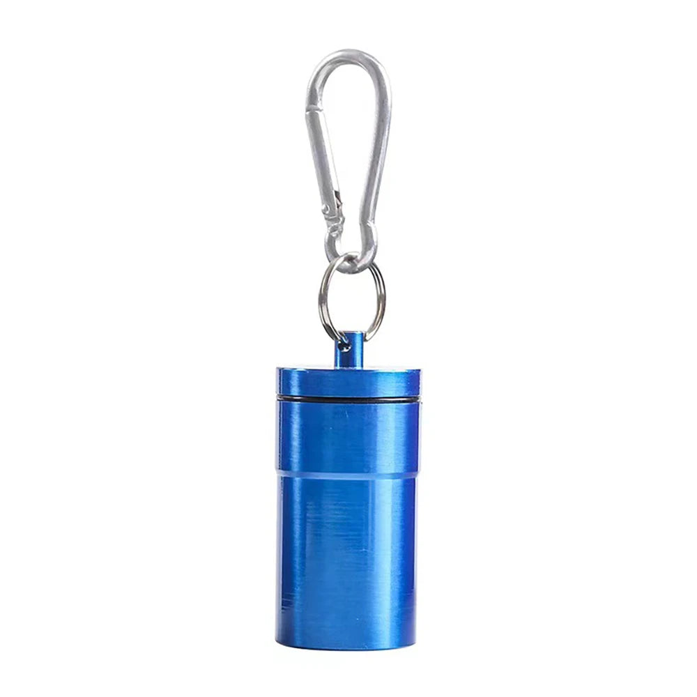 1Pcs Windproof Cigarettes Ashtray with Keychain Ash Tray Outdoor Portable Pocket Ashtray with Lid Aluminum Storage Tube Holder