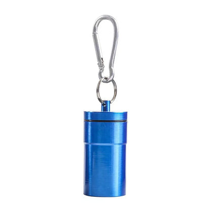 1Pcs Windproof Cigarettes Ashtray with Keychain Ash Tray Outdoor Portable Pocket Ashtray with Lid Aluminum Storage Tube Holder