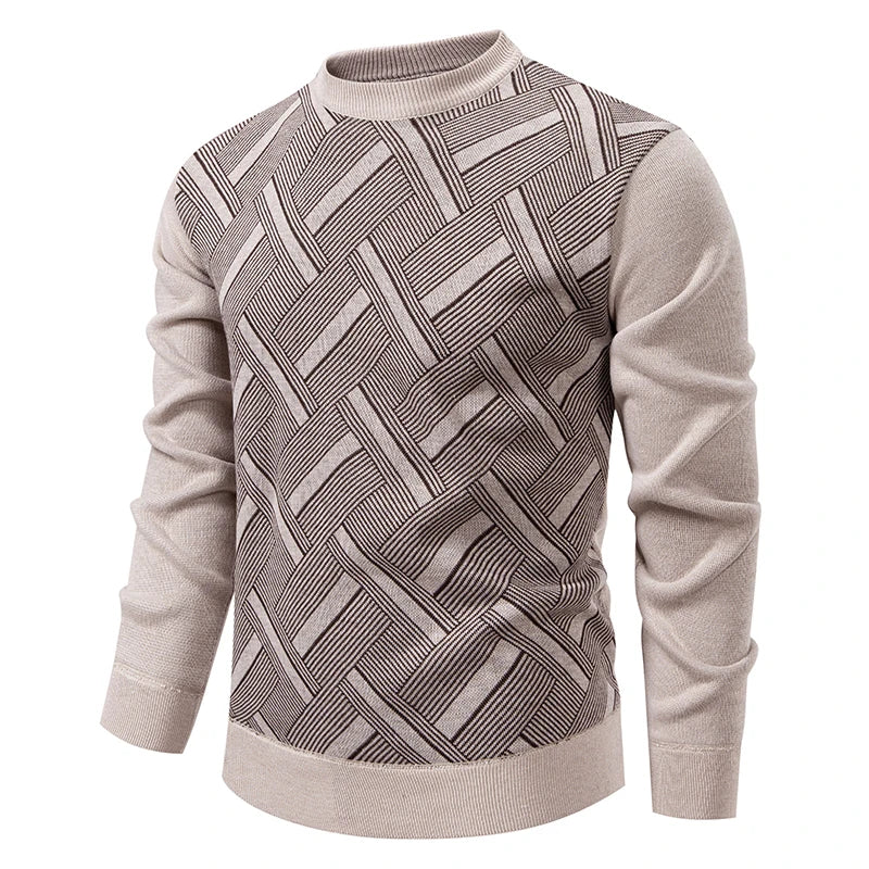 New Sweater Men Casual Knitted Pullover Solid Color Warm Regular Fit Round Neck Sweater Pullovers Mens Sweatwear