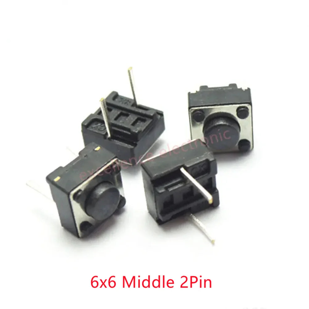 10 Models =100Pcs 6*6 Light Micro Touch Switch Set Push Button Switch Kit Height: 6*6*4.3MM~13MM  DIP SMD 2P/4P 6x6 Keys Tact