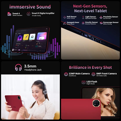 Teclast T65 Plus, 13.4" Tablet, 120Hz Maximum Display, Android 15, Max. 20GB RAM+256GB ROM, Helio G99, 8 cores, 1920x1200, 4G networks and calls, dual SIM card slots, 5G WiFi, GPS, 13MP+8MP