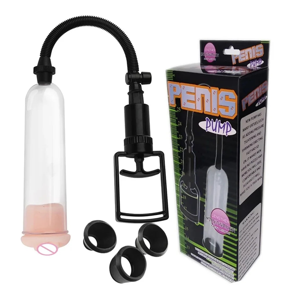 Male Penis Pump Dick Stimulate Extender Masturbator For Man Vacuum Pump Manual Penis Enlarger Big Dick Lasting Trainer Sex Toy