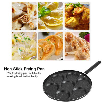 7 Holes Frying Pan Non-stick Egg Burger Mold Household Egg Frying Pan Kitchen Supplies