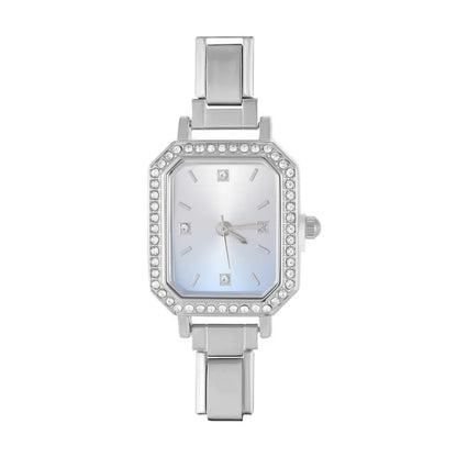 Fashion Colorful Dial Square Stainless Steel Women Watch Head Fit 9mm Bracelet For Party Friend Wife Birthday Jewelry Gifts