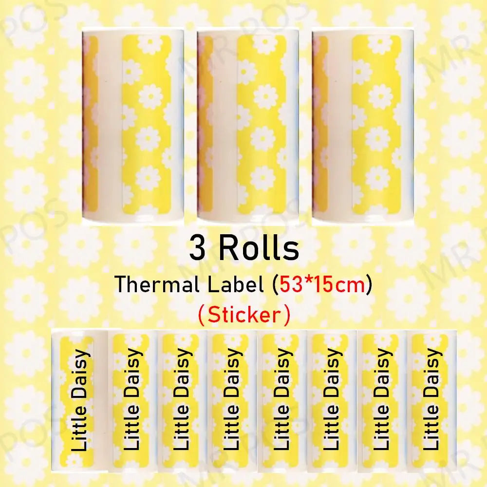 15mm Color Sticker Label White Thermal Label 57mm for Mini Portable Printer Receipt Photo Paper Safe Free BPA Smooth Printing