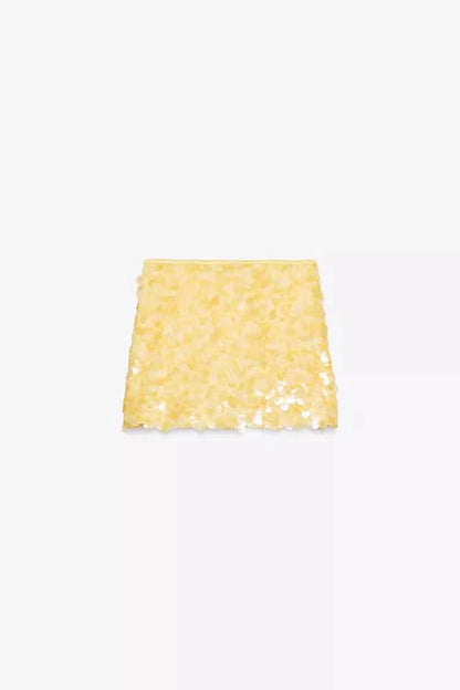 Summer New Women's Design  ort  Skirt with Inner  Bead Decoration Casual Sle Polyester Fiber Knitted A-Line...