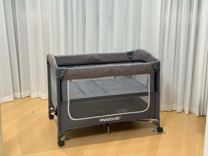 PANGDUBE Baby Crib 0-3 Years Bedside Sleeper with Wheels Foldable Baby Bed with Diaper Changer Playpen for Mom Baby Shower Gift
