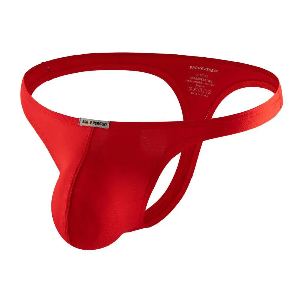 BRAVE PERSON Men Underwear Thongs Sexy Low Rise Solid Briefs T-back Modal Breathable Underpants G Strings Male Panties Thongs