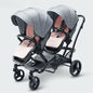 Foldable Twin Baby Stroller,Double Seat Baby Stroller for Two Babies,Shock-absorbing Twin Baby Stroller,Multi-function
