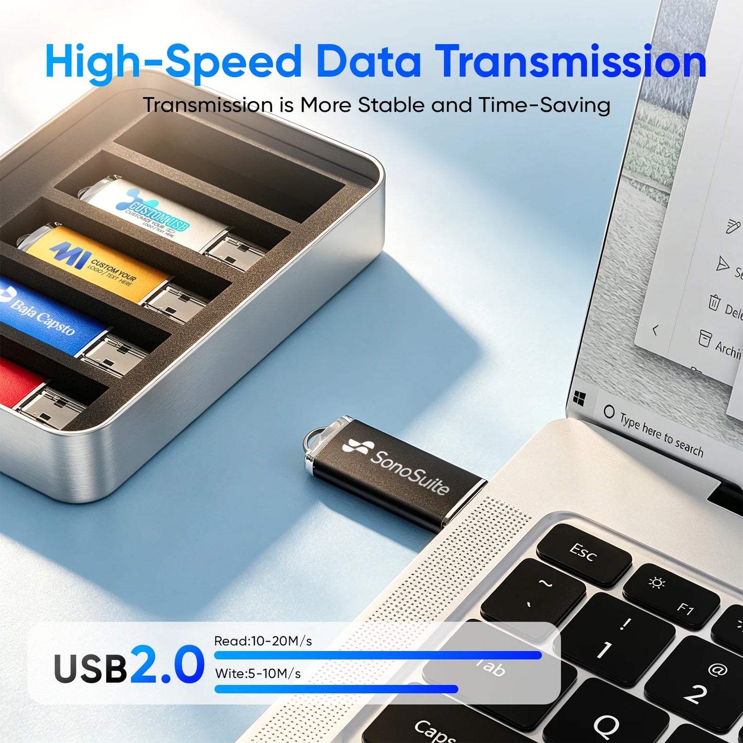 5PCS 10PCS USB Flash Drive 128GB Free Custom Logo Pen Drive 64GB Wholesale Pendrive 32GB Metal Box Memory Stick Storage Device