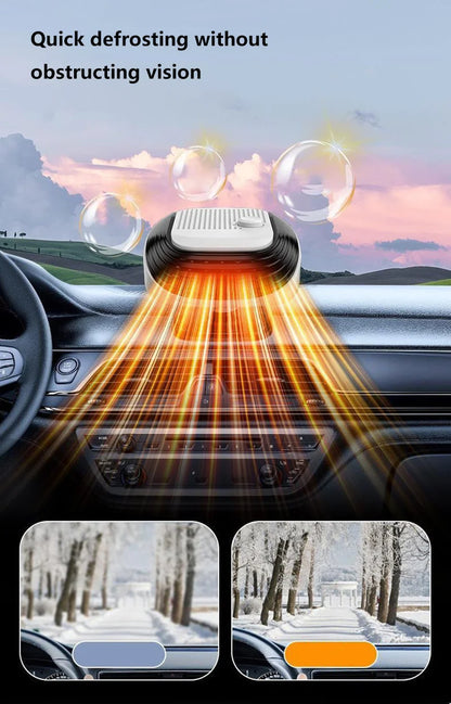 Fast Heating 12V/24V Car Heater & Defroster, Dual Speed Quick Warm Up, Front Demister for Winter Car Heating & Defogging