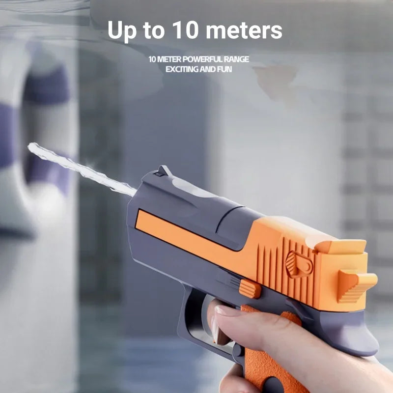 Mechanical Continuous Firing Water Gun Toys for Kids Summer Outdoor Beach Pool Toy High-pressure Mini Pistol Water Guns for Baby