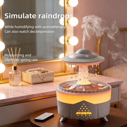 Creative UFO Aroma Diffuser Sprayer Air Humidifier with Water Mist Ring Works with Essential Oil Releases Fine Water Mists
