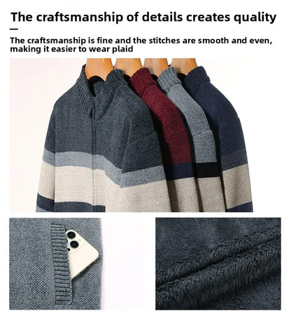 Premium Thick Chenille Fabric Warm New Brand Casual Fashion Stand Collar Men Jacket Streetwear Zipper Autumn Winter Coats