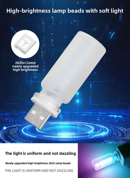 New USB Led Flash Candles Light Bulb Car Interior Decoration Light Car Ambient Lamp Night Frosted Light for Home Car Decoration