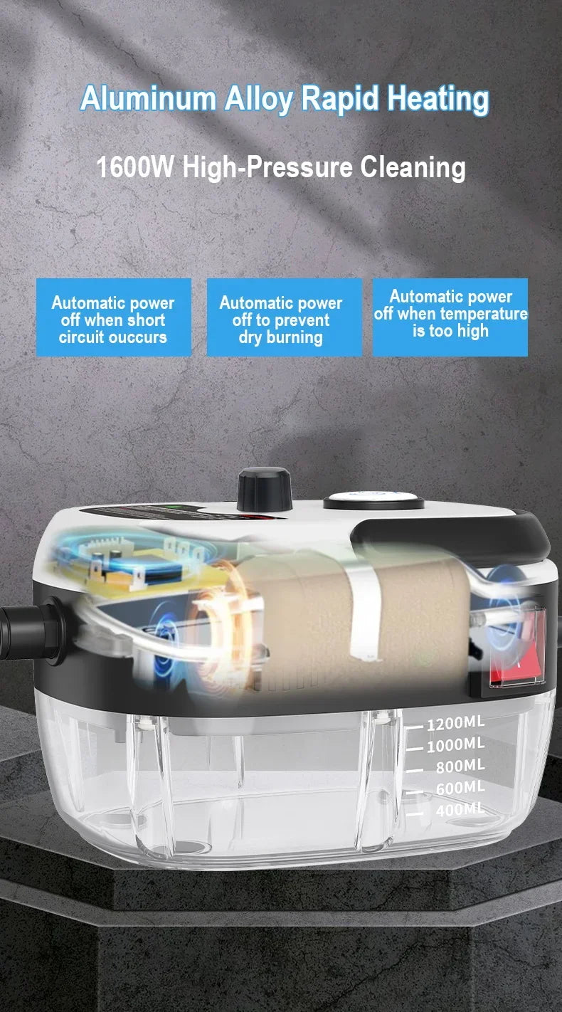 Multifunctional Handheld High Pressure Steam Cleaner Portable Household Steam Machine for Kitchen Hood Home Car Cleaning