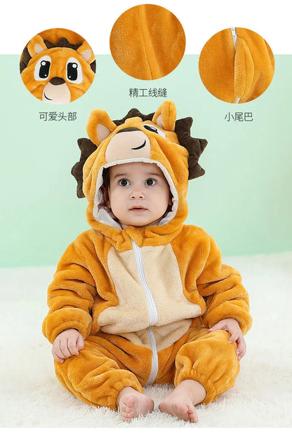 Baby Clothes Winter Pajamas Flannel Thermal Pijamas for Toddler Kids Boys Girls Squirrel Cow Onesies Infant Jumpsuit Pyjamas