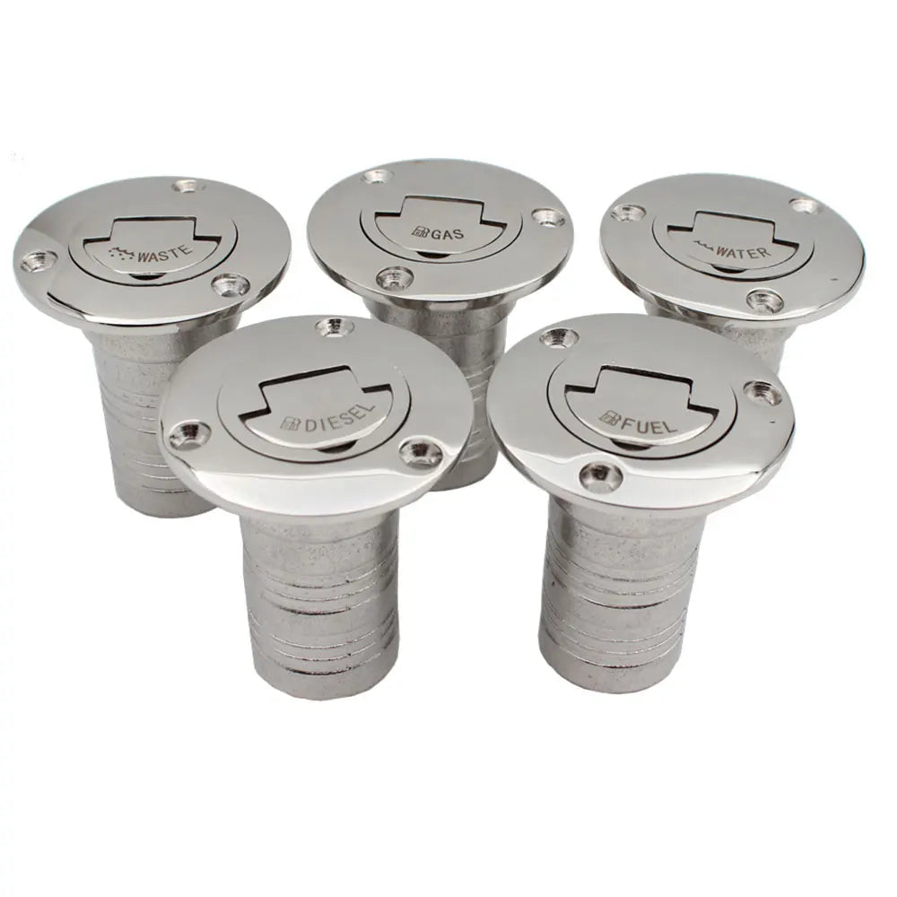 AD New Stainless Steel 316 Deck Filler GAS DIESEL FUEL WASTE WATER 38mm 50mm Mirror Polish Marine Boat Hardware Deck Filler Cap