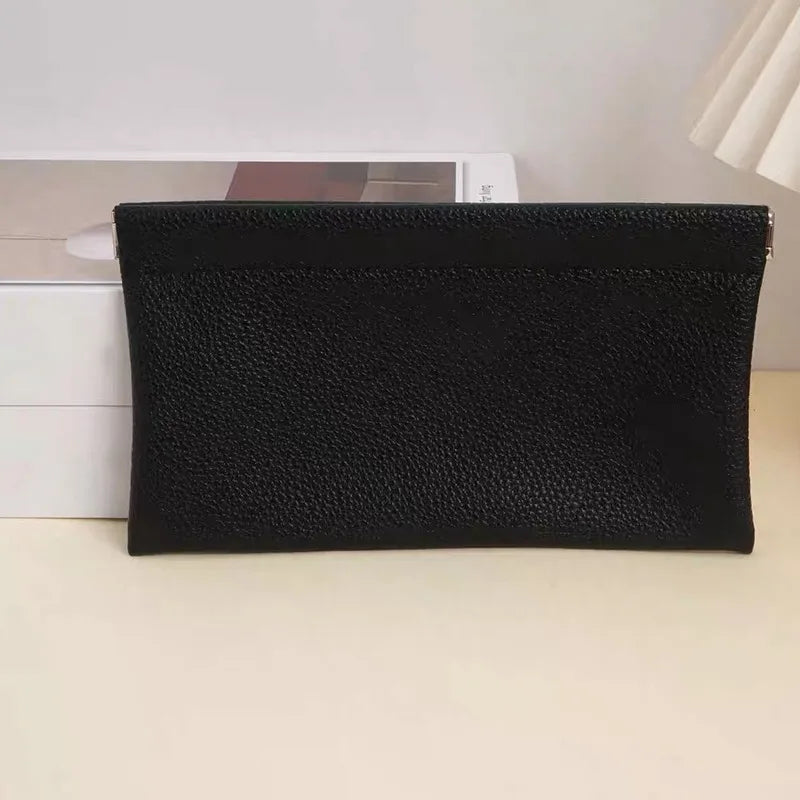 Self-Closing Artificial Leather Long Wallet Passport Driver's License ID Holder Headphone Data Cable Storage Cash Pouch