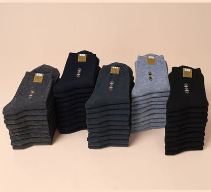 5 Pairs/Lot Men's Fashion Thickened Socks Four Seasons Leisure Breathable Deodorant Mid Tube Cotton Socks High Quality EU 38-44