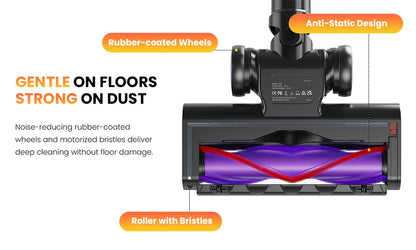 Erabros EV5 550W 70KPA Cordless Vacuum Cleaner Ultra-Strong Suction Power 80Mins Runtime Handheld Smart Vacuum Cleaner 4 Modes