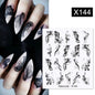 Golden Wave Line 3D Nail Sticker Marble Blue Geometry Abstract Nail Art Sliders Silver French Liner Decals Manicure Decorations