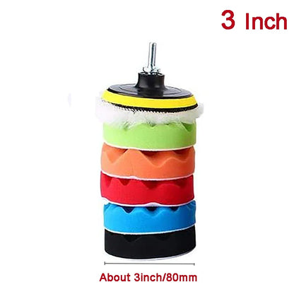8Pcs Car Polishing Kit Polish Pad 3/7/5 Inch Car Polishing Disc Waxing Sponge Car Polisher Buffing For Car Polisher Accessories