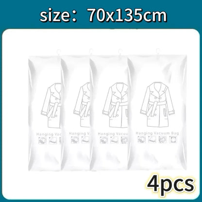 Hanging Vacuum Storage Bags Space Saver Bags Vacuum Seal Storage Bag for Suits Dress Coats Jackets Closet Organizer and Storage