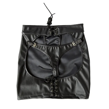 SM Products Adult Toys Black Leather Bondage Set Bdsm Sex Erotic Fetish Mini Dress Porn Skirt Adult Games  Exotic Accessories