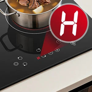 2-Zone Ceramic Hob, 3000W with Child Lock, 9 Heat Levels, 1-99min Timer, Black (CE Certified)