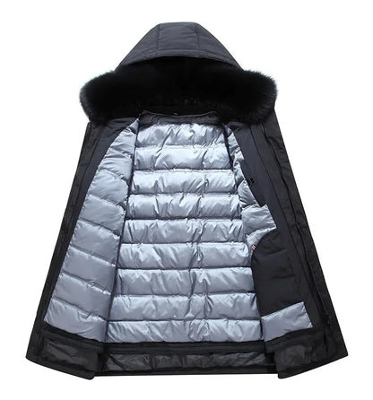 Winter New Arrived Men Thickened Down Jacket -30 Winter Warm Down Coat Jacket Men Fashion Long White Duck Hooded Down Parkas