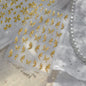 Gold Leaf White Flower Bouquet Floral Petal Tulip Bloom Charming Retro Metal Self Adhesive 5D Nail Art Sticker Manicure Decals
