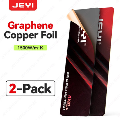 JEYI M.2 2280 SSD Graphene Copper Heatsink - Ultra Thin 0.5mm High Thermal Conductivity Cooling Pad for NVMe/SATA SSD(1/2/5pc）