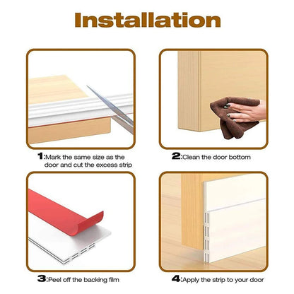 1M Waterproof Seal Strip Windbreak Stopper Door Bottom Guard Door Draft Excluder Strip Self Adhesive Tape Bottom Strip