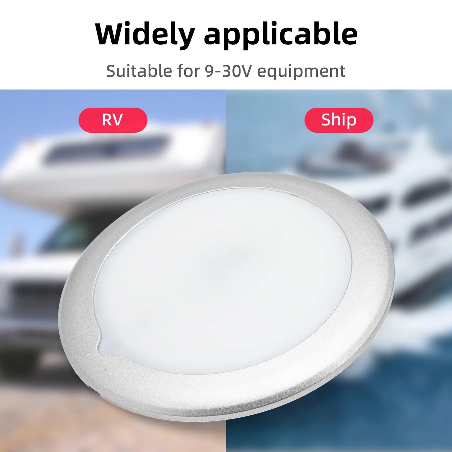 12V RV Roof Ceiling Cabin Light IP67 Touch Dimming Caravan Marine Interior Lamp Car Camping Trailer LED Lights Auto Accessories