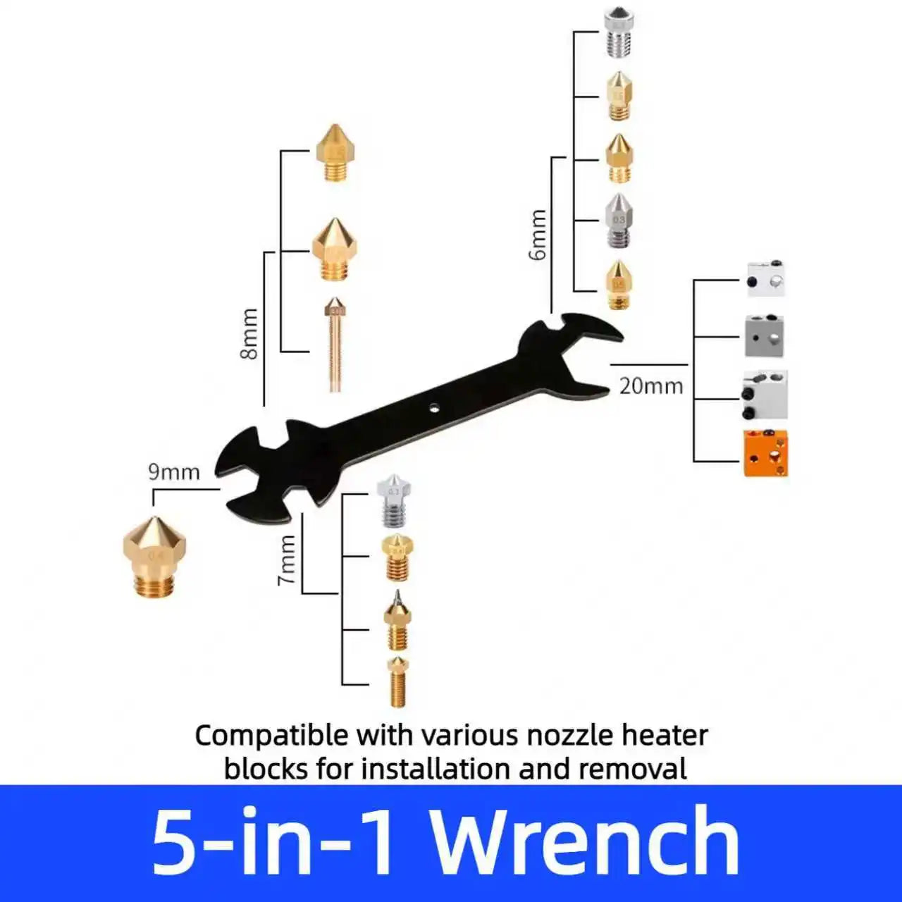 3D Printer Parts Bambu Lab, Creality, A Complete Set Of Various Models Including Y/L-shaped , 5-in-1 , Hex Keys, Cross Wrenches
