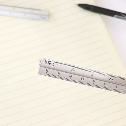TUTU high quality colorful 15cm aluminum triangular scale ruler aluminum 1:20 - 1:600 alloy metal scale regua desenho H0003