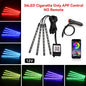 Car Interior Light Ambient Light with USB Cigarette Decorative Lamps RGB Car Footwell Light with Remote/Voice Control