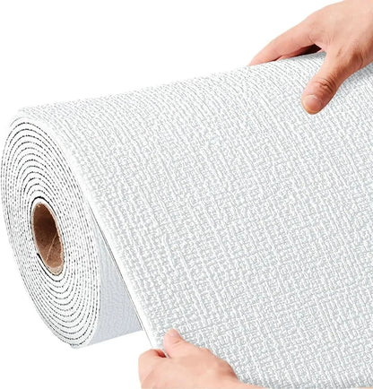 Self-Adhesive 3D Linen Foam Wall Sticker PVC Moisture-proof Wallpaper for Living Room Bedroom Bathroom Dormitory Home Decoration