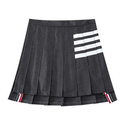 Korea Style Fashion Black Pleated Skirt for Girls Grey A Line High Waist Y2k Mini Saias Casual Women's Skirt Spring Summer